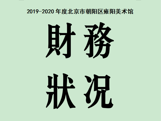 2019-2020年度北京市朝阳区雍阳美术馆财务状况